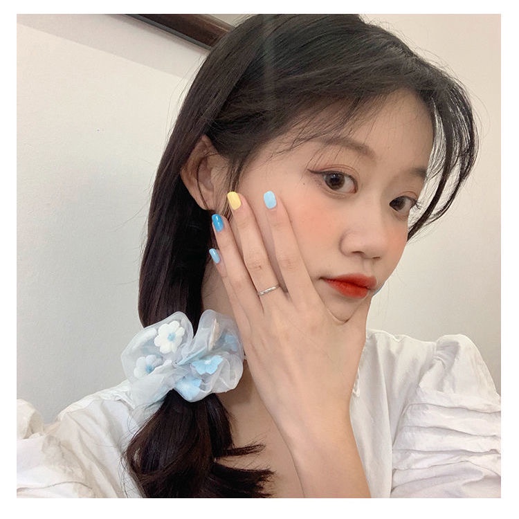 Dây buộc tóc - Scrunchies hoa thêu mẫu mới hàng đẹp HD63