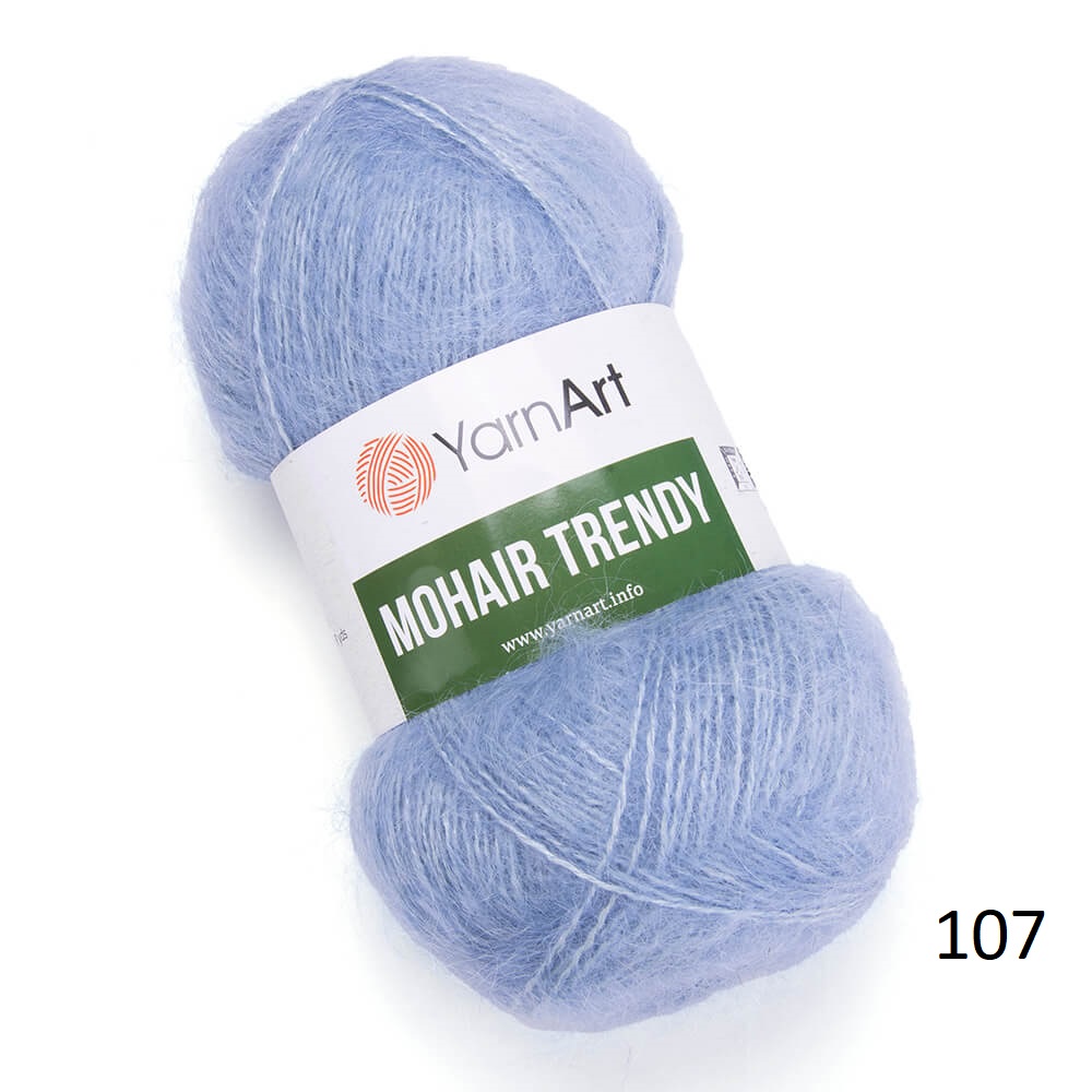 Cuộn len Mohair Trendy màu trơn hãng Yarnart lông siêu mềm mượt, đan móc áo, nón, khăn cực xinh