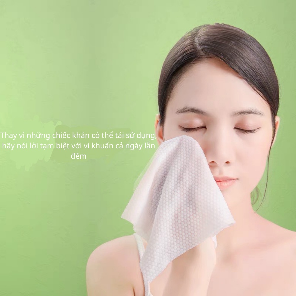 Khăn lau mặt dùng 1 lần tẩy trang dạng cuộn mềm mịn màu hồng MINIGIRL K1