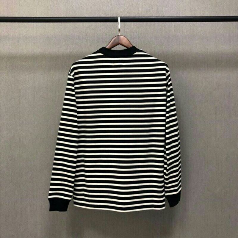 Áo long tee kẻ ngang phong cách hip hop unisex