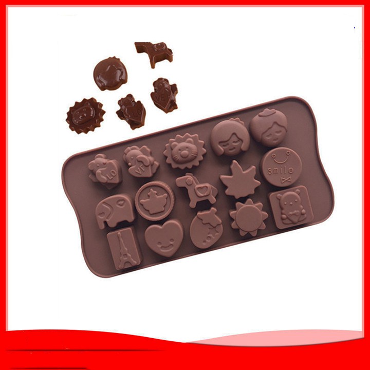 HCM - Khuôn silicon đổ socola người thú tháp eiffel có thể làm kẹo dẻo mềm, rau câu