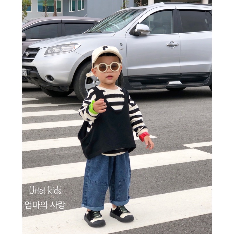 [Ảnh thật] mũ lưỡi trai thêu hình chữ P hàn quốc dành cho bé gái và bé trai size 48-52cm
