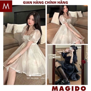 Đần nữ babydoll công chúa bánh bèo voan 2 lớp có mầu đen và trắng kiểu dáng hàn quốc ,váy dực tiệc cực xinh -MAGIDO