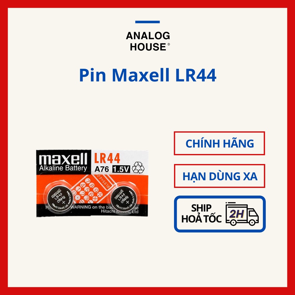 [CHÍNH HÃNG] Pin cúc áo LR44 AG13 MAXELL (VỈ 2 VIÊN) dùng cho máy ảnh film, đồng hồ, máy ảnh PNS, thiết bị điện tử