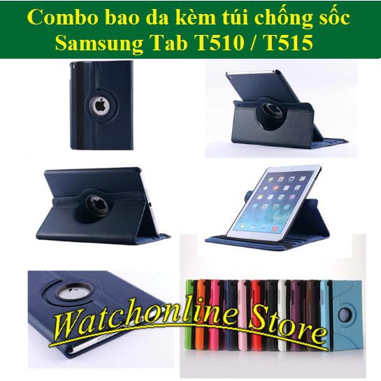 Combo bao da xoay 360 độ kèm túi chống sốc dành cho Samsung Tab A 10.1 2019 T510 / T515