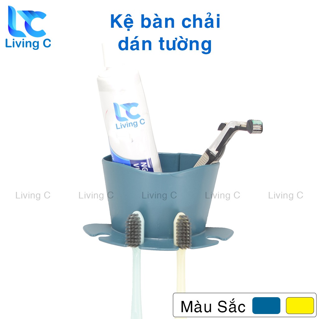 Ống cắm bàn chải đánh răng Living C , giá kệ đựng bàn chải kem đánh răng dán tường phòng tắm tiện lợi BÁNH RĂNG _K47