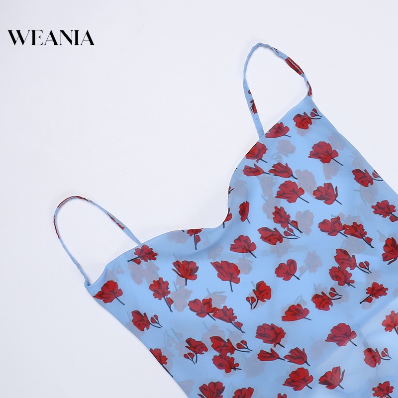 Áo Hai Dây Hở Lưng In Hoa Chất Liệu Chiffon Dễ Thương Thời Trang Mùa Hè