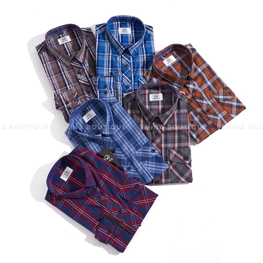Áo sơ mi nam dài tay kẻ caro TMINA vải cotton cao cấp, kiểu dáng slimfit trẻ trung năng động - SOMITH | BigBuy360 - bigbuy360.vn
