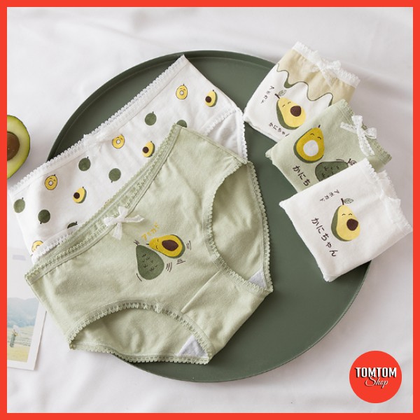 Combo 4 quần lót cotton hình quả bơ xinh xinh