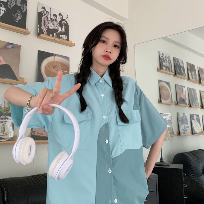 【ZHELIHANGFEI】Áo Thun POLO Tay Ngắn Form Rộng Theo Phong Cách Preppy Dễ Phối Đồ