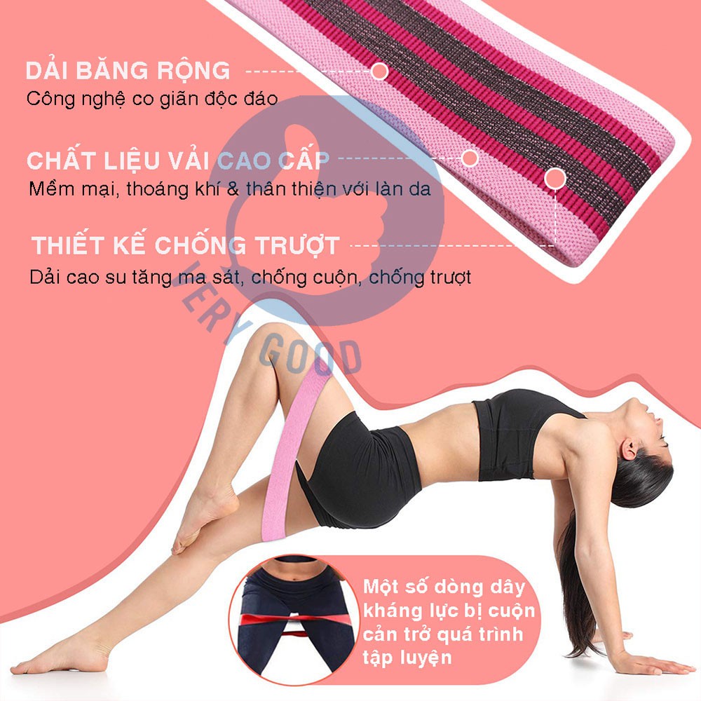 Dây kháng lực tập chân mông, dây mini Band, phụ kiện tập gym, đồ dùng thể thao tại nhà, vòng cao su đàn hồi sb sieubuon