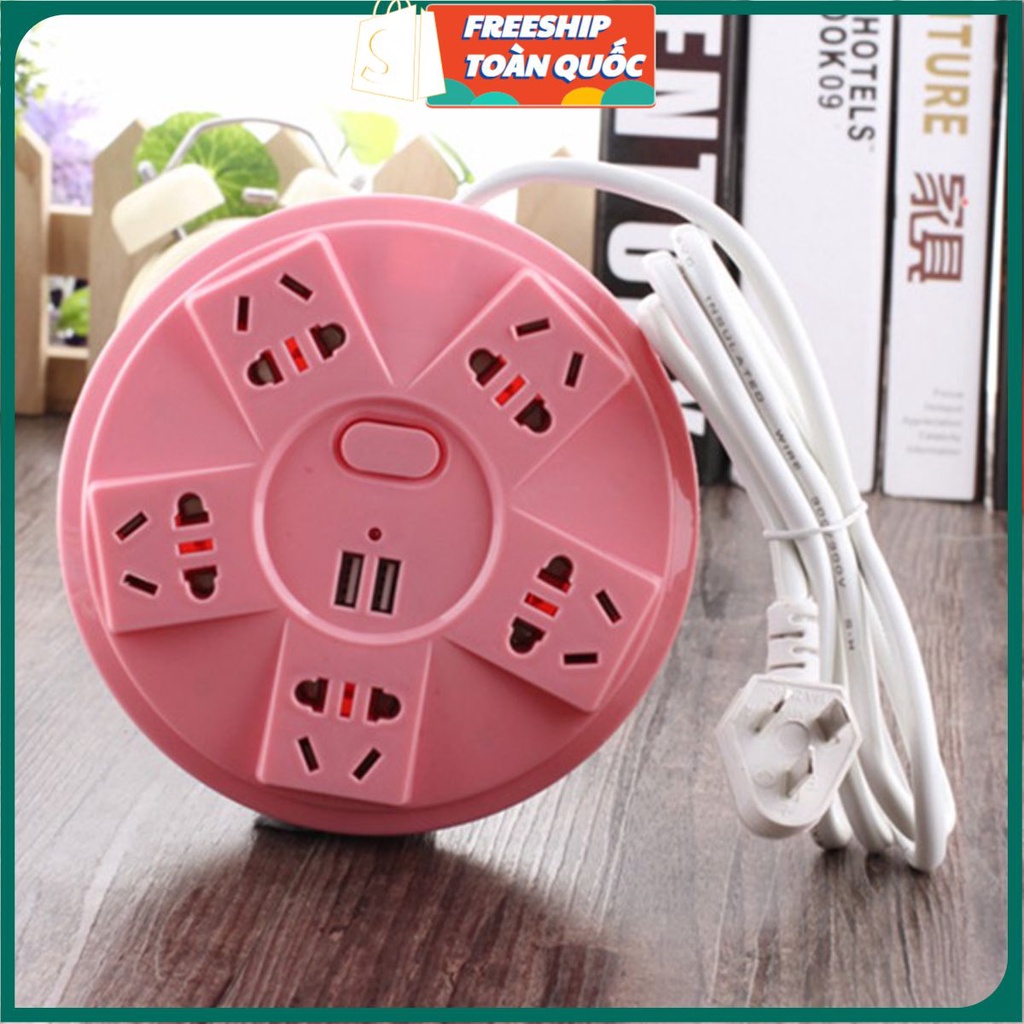 Ổ Điện UFO 10 Ổ Cắm và 2 Cổng USB (Màu Sắc Ngẫu Nhiên)