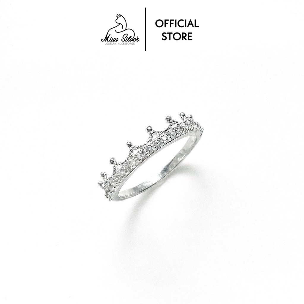 Nhẫn Bạc Nữ Miuu Silver Vương Miện Đính Đá Tiara Ring