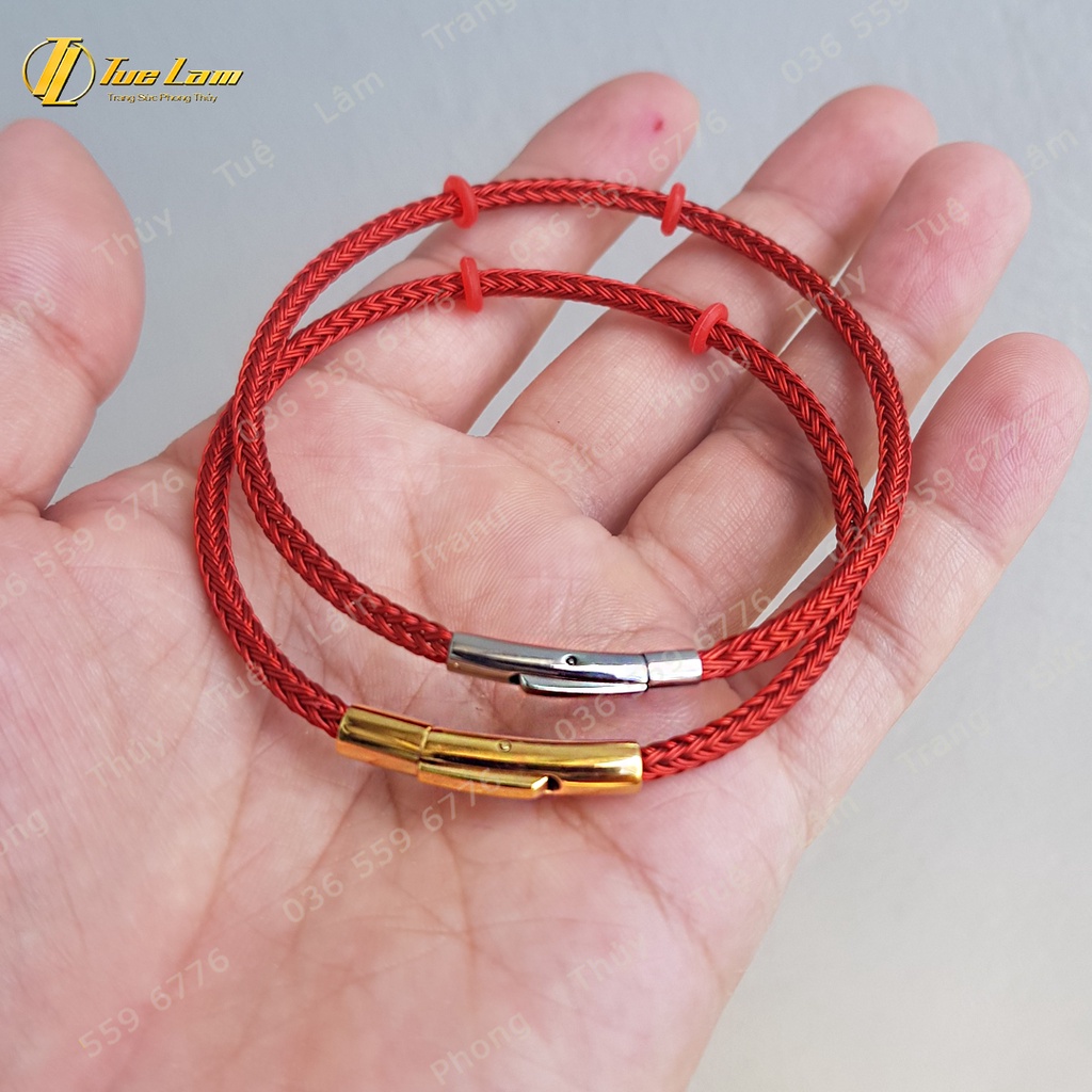 Dây Cáp Khóa Bấm Siêu Bền Đẹp - Màu Đỏ/Hồng/Tím/Vàng - Dây 3mm Phù Hợp mix charm, phụ kiện, vòng Tay - Tuệ Lâm