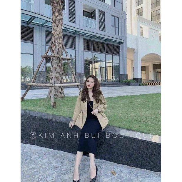 Váy 2 dây trơn body dài L1