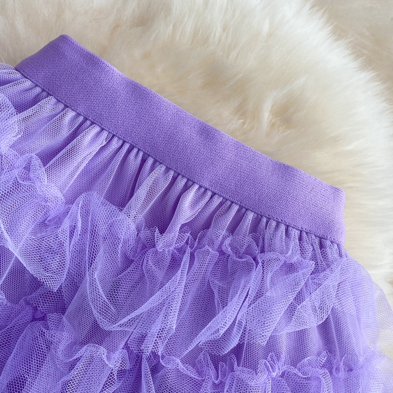 Chân Váy Nữ Dáng Dài Midi TuTu Xếp Tầng Nhiều Màu