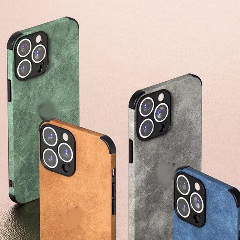 Ốp Điện Thoại Da Cừu Mềm Chống Sốc Bảo Vệ Ống Kính Máy Ảnh Cho compatible for iPhone 13 13 Pro 13 Pro Max 12 12Pro12 promax 11 11pro 11 promax XS XR XSMAX