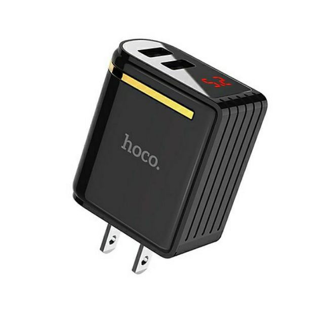 CỦ SẠC HOCO C39MAX 5V-2.4A  2 CỔNG USB LED HIỂN THỊ DÒNG ĐIỆN