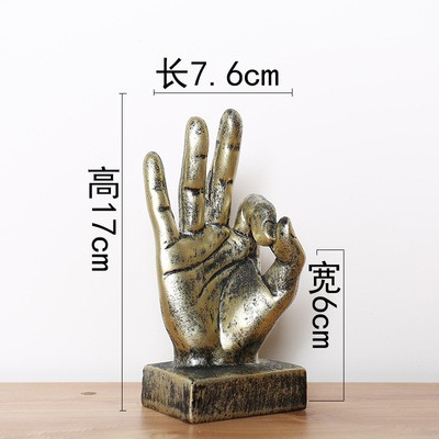 Bộ tượng ba bàn tay like, hi, ok decor studio, trang trí tủ, kệ phòng khách, phòng làm việc