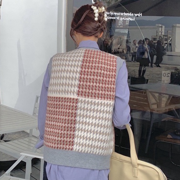 Gile Len Nữ GUMAX Ullzang, Áo Gile Len Cổ Chữ V Hàng Quảng Châu Thời Trang Cao Cấp | BigBuy360 - bigbuy360.vn