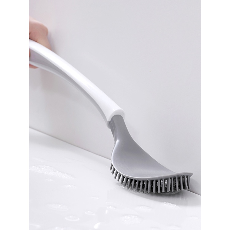 Bàn chải chà nhà vệ sinh/ bồn cầu bằng silicon không góc chết tiện dụng