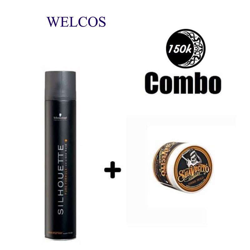 Combo gôm xịt tóc Silhouette 420 ml + Sáp Vuốt Tóc Suavecito  chính hãng CB11