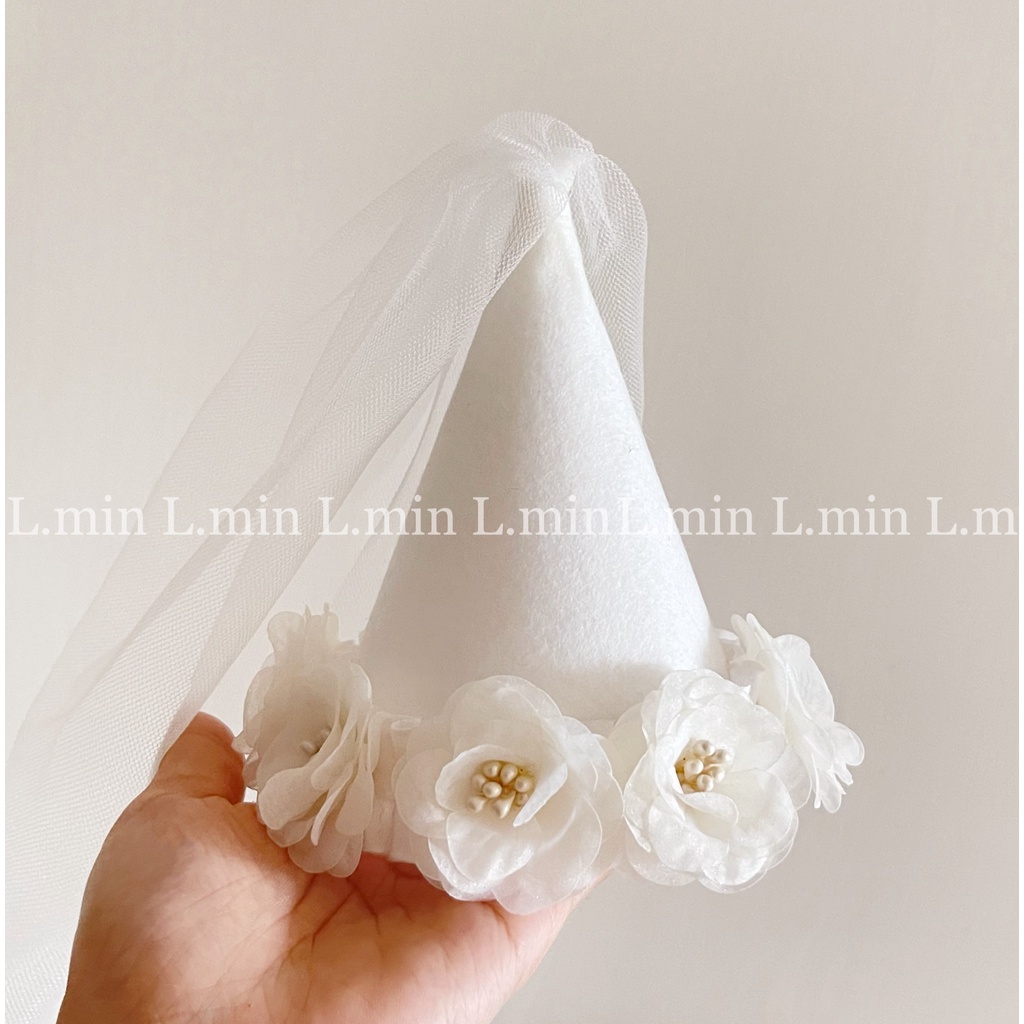 Nón angel mini flower made by l.min