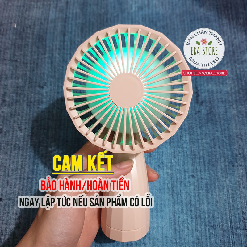 [HOT MUA 1 ĐƯỢC 4] Quạt mini 5 cánh tích điện cầm tay siêu mát có đèn pin 6 màu led xinh xắn nhỏ gọn tiện mang đi | BigBuy360 - bigbuy360.vn
