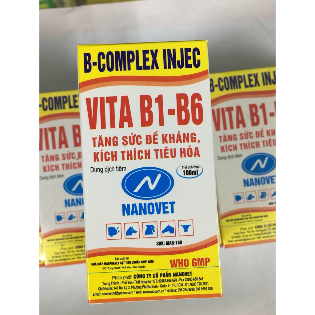 Vitamin B1-B6 (Bcomplex 100ml) tăng sức đề kháng, kích thích tiêu hóa