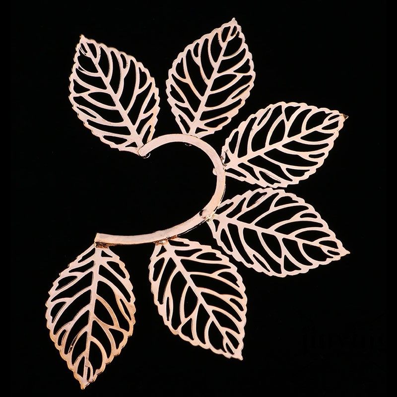 GETNOIVAS Khuyên tai hình lá rỗng mạ vàng phong cách Âu Mỹ