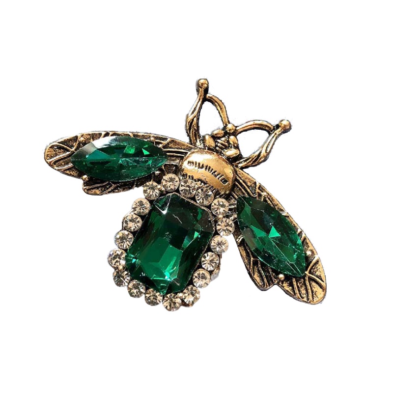 Ghim Cài Áo Hình Con Ong Đính Đá Phong Cách Vintage