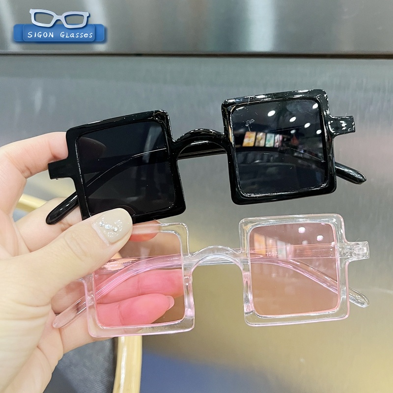 Kính Mát Vuông Nhiều Màu Sắc Chống Tia UV400 Thời Trang Cho Bé