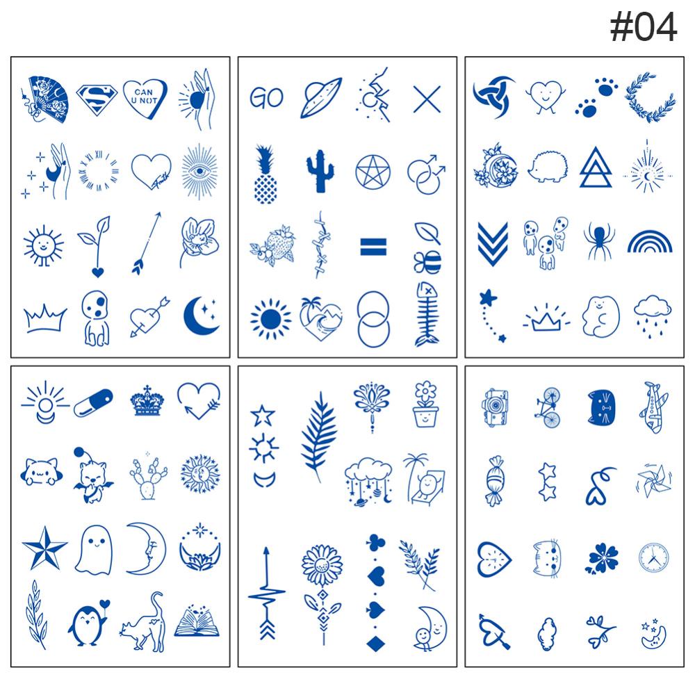 Set 6 Hình Xăm Dán Chống Nước Lâu Trôi Hình Thảo Dược Dễ Thương A3P1