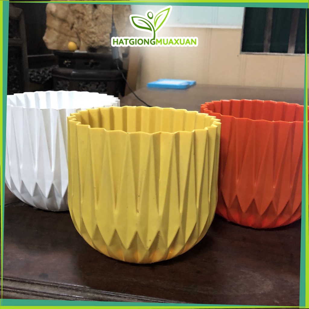 Chậu nhựa CKC đk 13cm để bàn siêu xinh, dày dặn