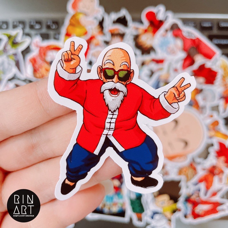 STICKER SONGOKU CÁ TÍNH DÁN TRANG TRÍ ĐIỆN THOẠI LAPTOP VALI MŨ BẢO HIỂM XE MÁY TỦ KỆ,...