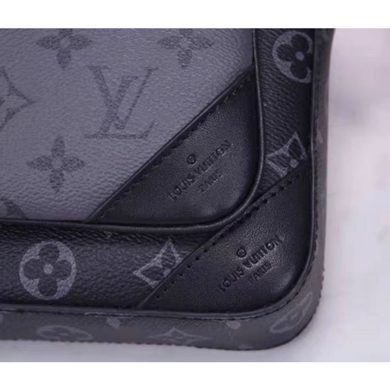 Túi nam LV / Louis Vuitton cổ điển hoa đen bạc TRIO ba trong một