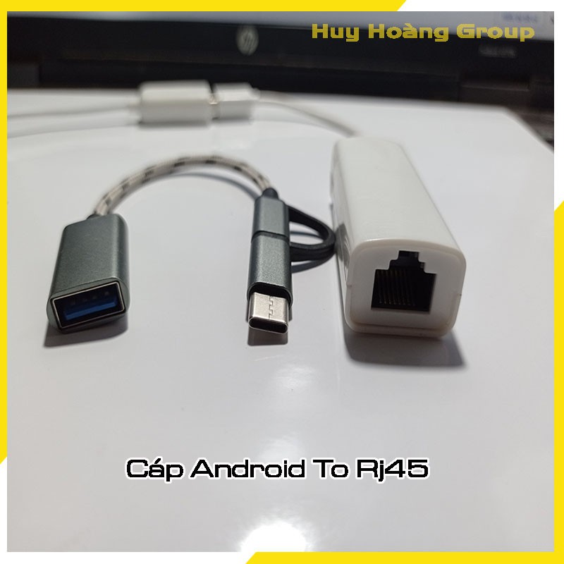 Bộ Test Cáp Mạng Qua Điện Thoại Android và Iphone Cáp Type C to RJ45, Cáp Lightning to Rj45