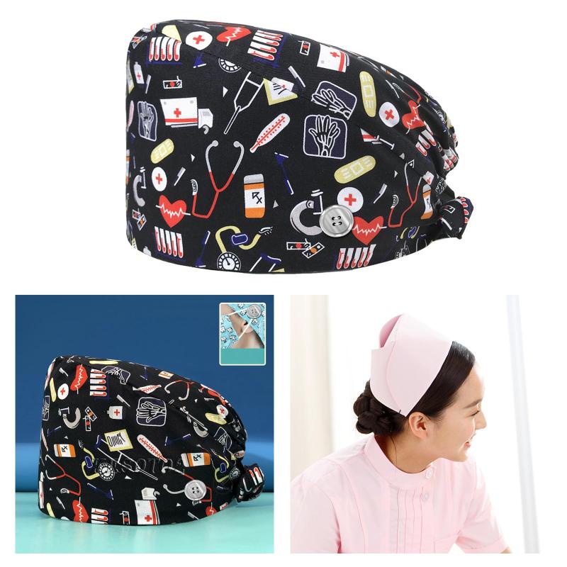 Mũ phẫu thuật in họa tiết cho tiệm spa