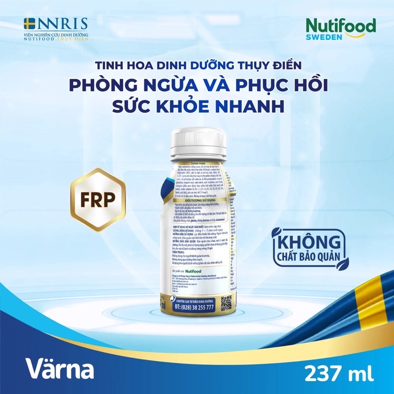 Thùng 24 chai Sữa Bột Pha Sẵn Nutifood Varna Complete/ Diabetes 237ml