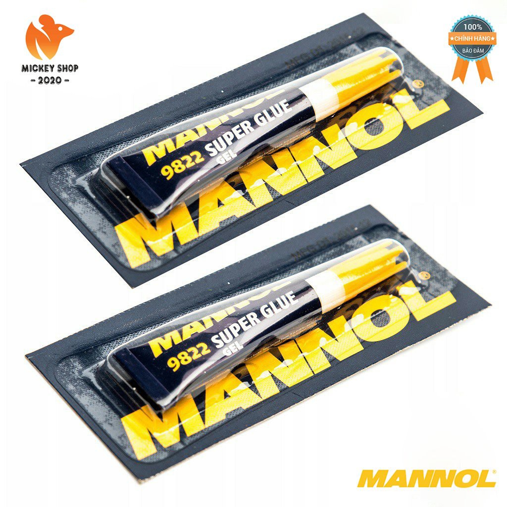 [Pro] Combo 2 Tuýp Gel Dán Đa Năng Khô Nhanh MANNOL 9822 – 3g/ tuýp GEL Super Glue, Hàng Đức Chính Hãng – Mickey2020shop