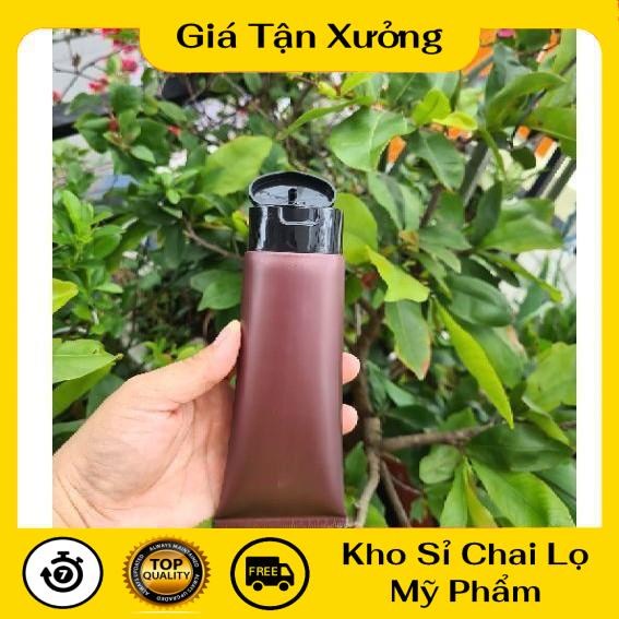 Tuýp Chiết Mỹ Phẩm ❤ TRÙM SỈ ❤ Tuýp nhựa Nâu 100ml nắp lật chiết mỹ phẩm , phụ kiện du lịch