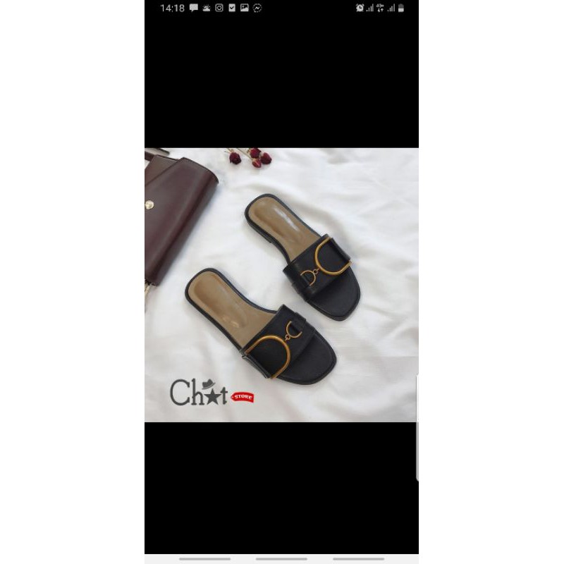 dép nữ màu đen cao su đủ size