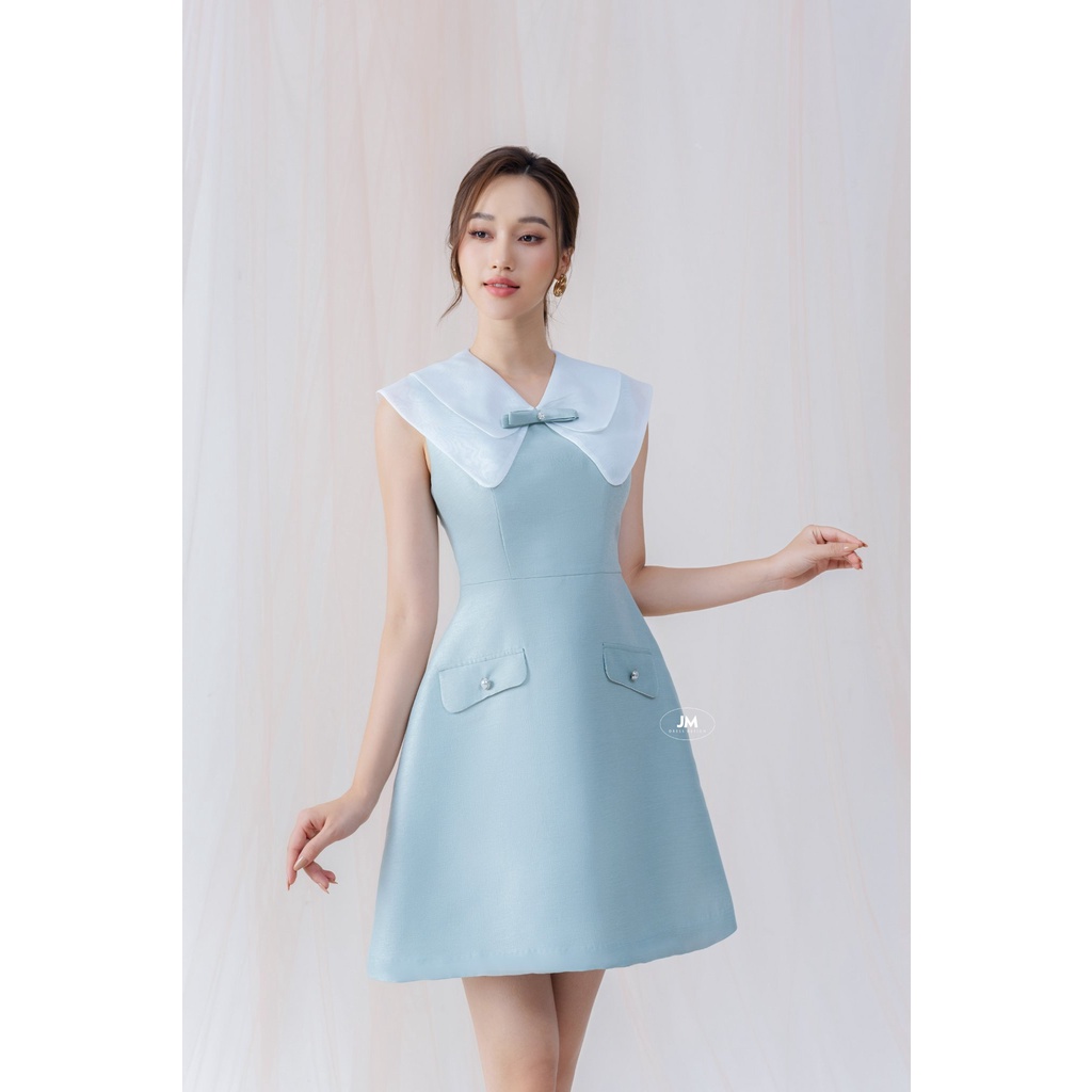 Đầm JM Dress Desgin cổ V phối vai nắp túi kiểu 1P09.2207TT