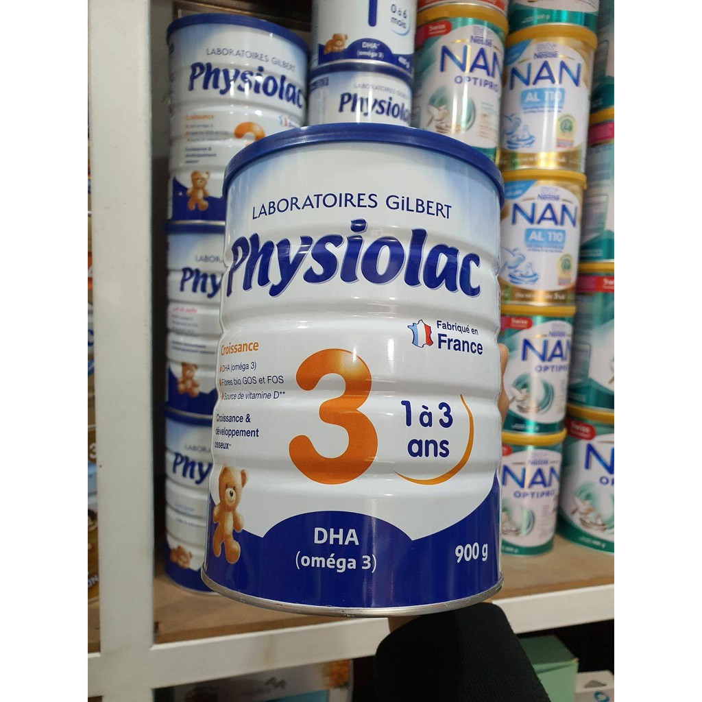 Sữa bột Physiolac số 1, 2, 3 900g [Mẫu mới]