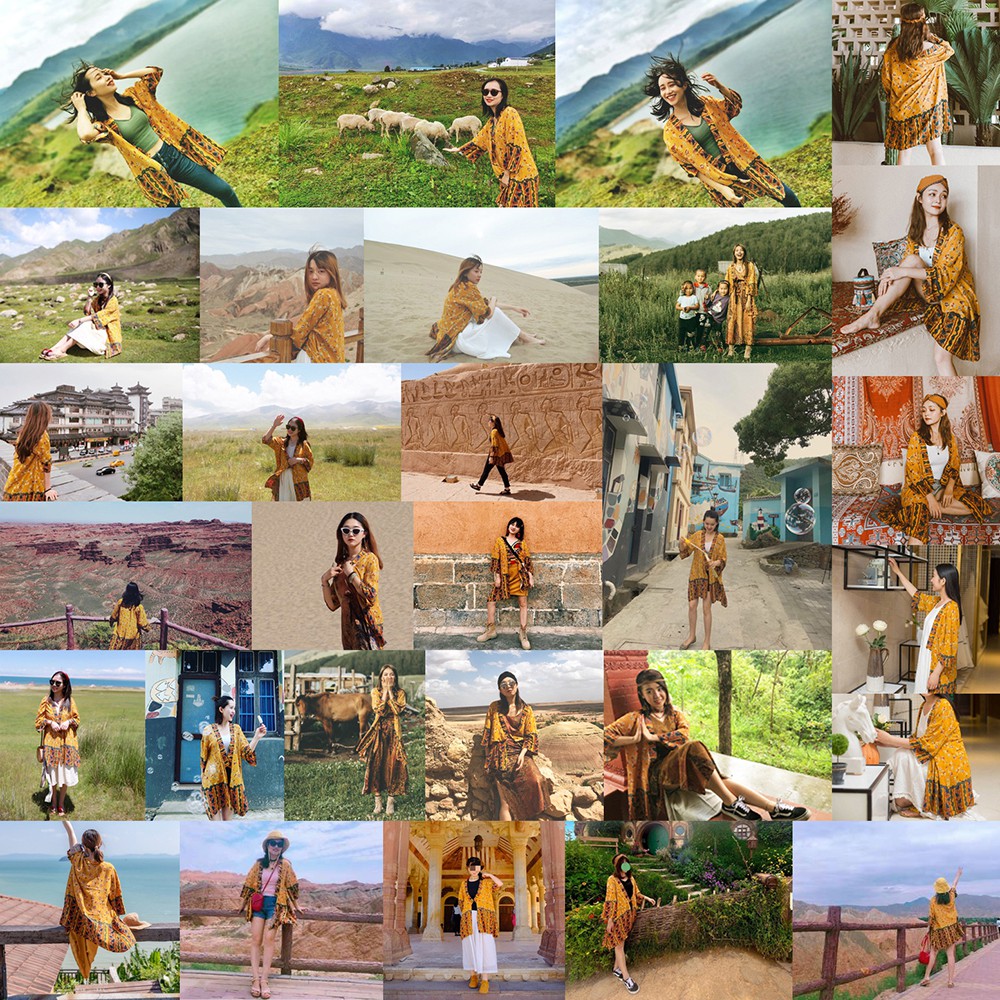 Cardigan vàng nghệ vintage họa tiêt boho - MS193 (Có ảnh thật) | BigBuy360 - bigbuy360.vn