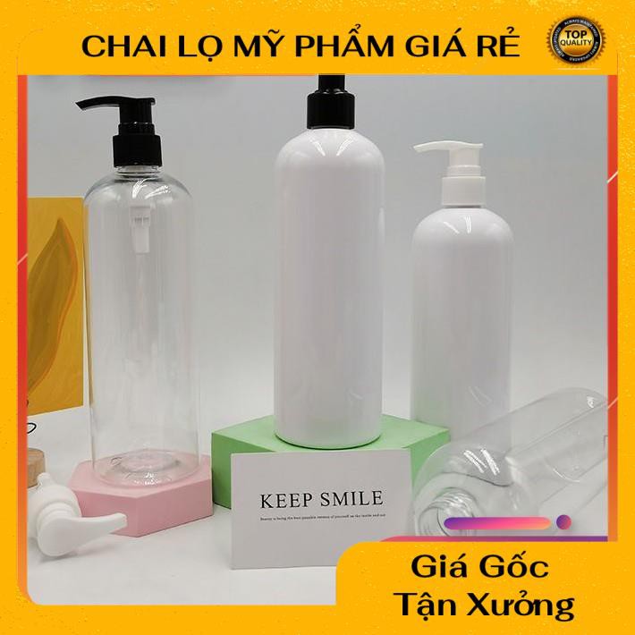 Chai nhựa pet vòi nhấn sữa tắm 500ml Thân Cao chiết mỹ phẩm