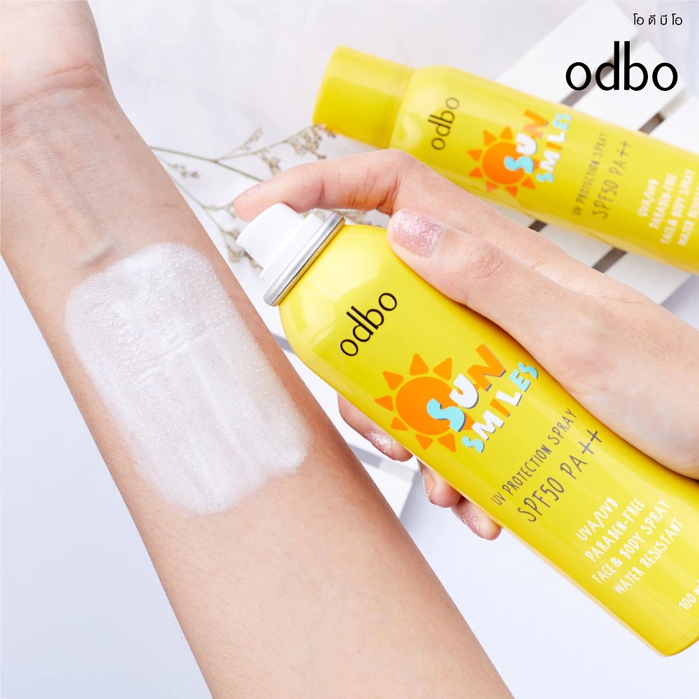 [Auth Thái] Kem Chống Nắng Dạng Xịt Odbo Sun Smiles 100ml SPF 50PA++ OD1201 - Xịt Chống Nắng Odbo Sun Smiles SPF 50PA++