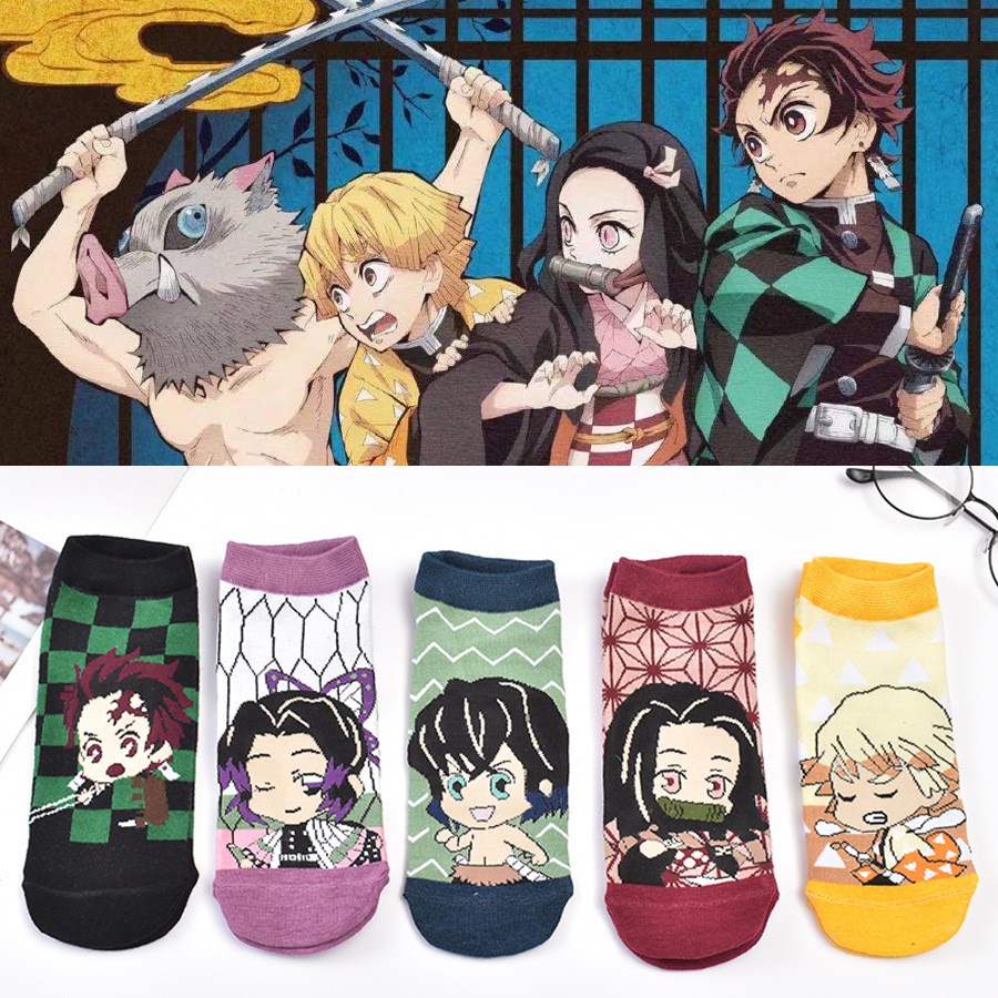 1 Đôi Tất Ngắn In Hình Anime Dễ Thương