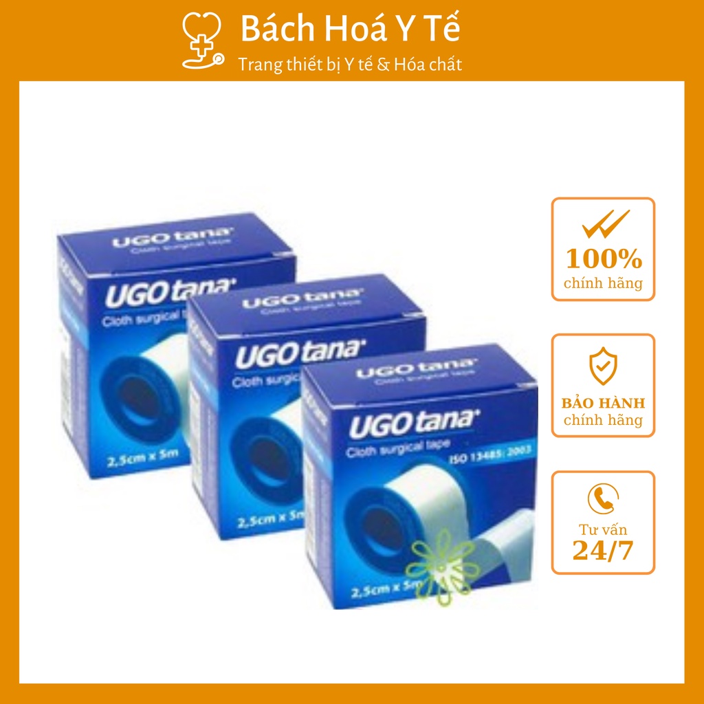 Băng keo lụa Urgotana, có độ dính cao, sản xuất Việt nam, Cuộn 2.5x5 cm