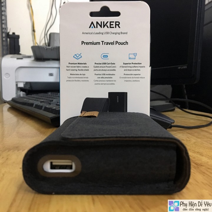 Bao da Anker Premium Travel Pouch cho Powercore+ 10050